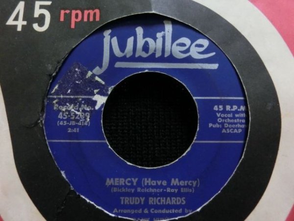 画像1: 50sジャズヴォーカル/45オンリー★TRUDY RICHARDS-『MERCY(HAVE MERCY)』  (1)