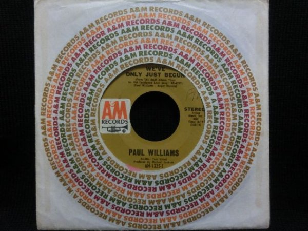 画像1: Roger Nichols名曲カバー★PAUL WILLIAMS-『愛のプレリュード/WE'VE ONLY JUST BEGUN』 (1)