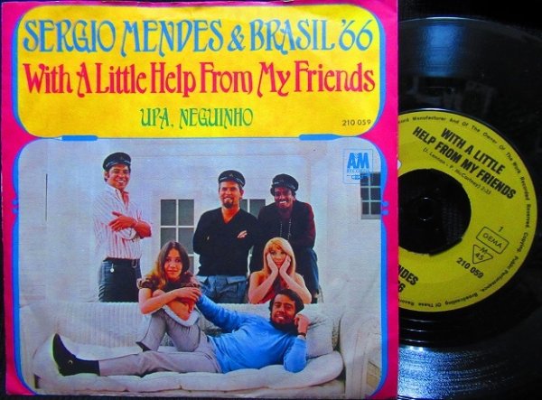 画像1: Beatles名曲カバー/ Germany原盤★SERGIO MENDES-『WITH A LITTLE HELP FROM MY FRIENDS』 (1)