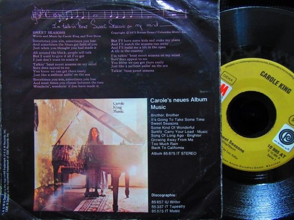 画像2: キャロル・キング/Germany原盤★CAROLE KING-『SWEET SEASONS』 (2)