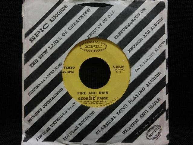 ジョージ フェイムus原盤 James Taylorカバー Georgie Fame Fire And Rain Modern Records 3号店
