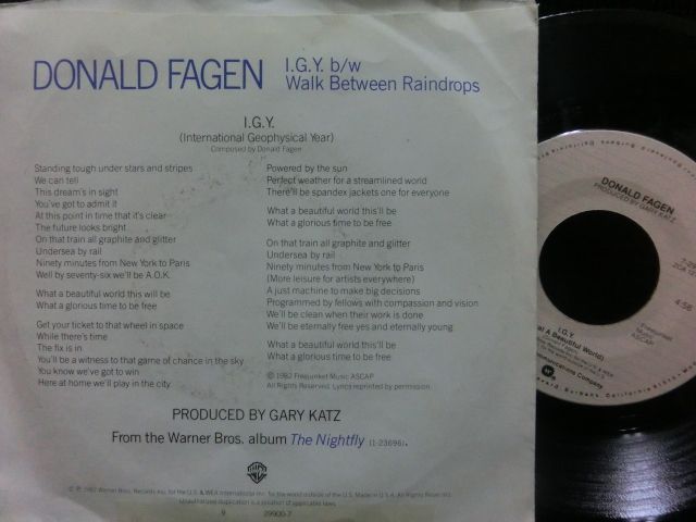 ドナルド・フェイゲンUS原盤☆DONALD FAGEN-『I.G.Y.』 - MODERN