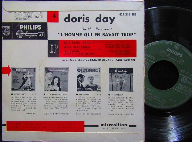 ヒッチコック映画 名曲 Doris Day Whatever Will Be Will Be Que Sera Sera Modern Records 3号店